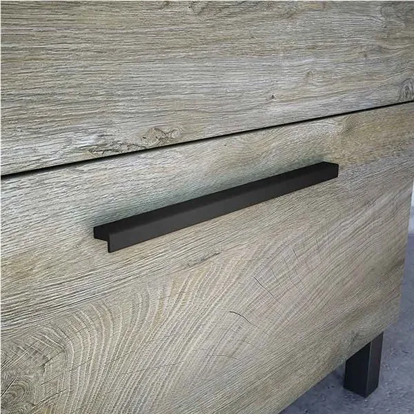 Mueble de lavabo Athena con espejo roble Alaska en Acero Inoxidable