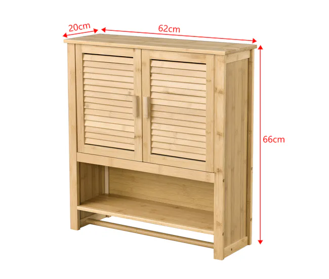 Mueble de pared para baño Tyresö bambú 66 x 62 x 20 cm sin procesar