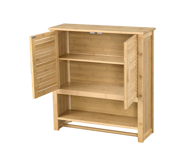 Mueble de pared para baño Tyresö bambú 66 x 62 x 20 cm sin procesar