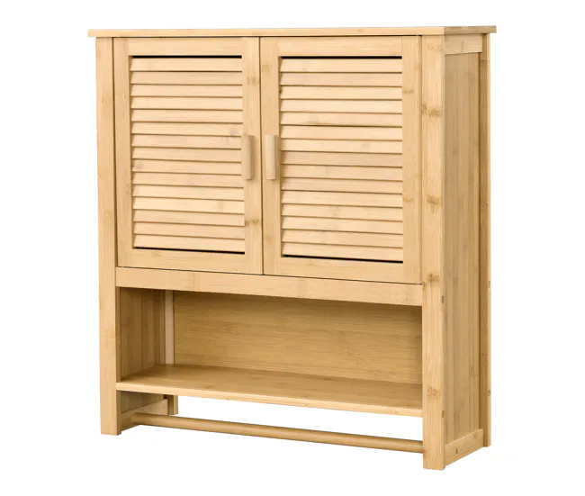 Mueble de pared para baño Tyresö bambú 66 x 62 x 20 cm sin aditivos