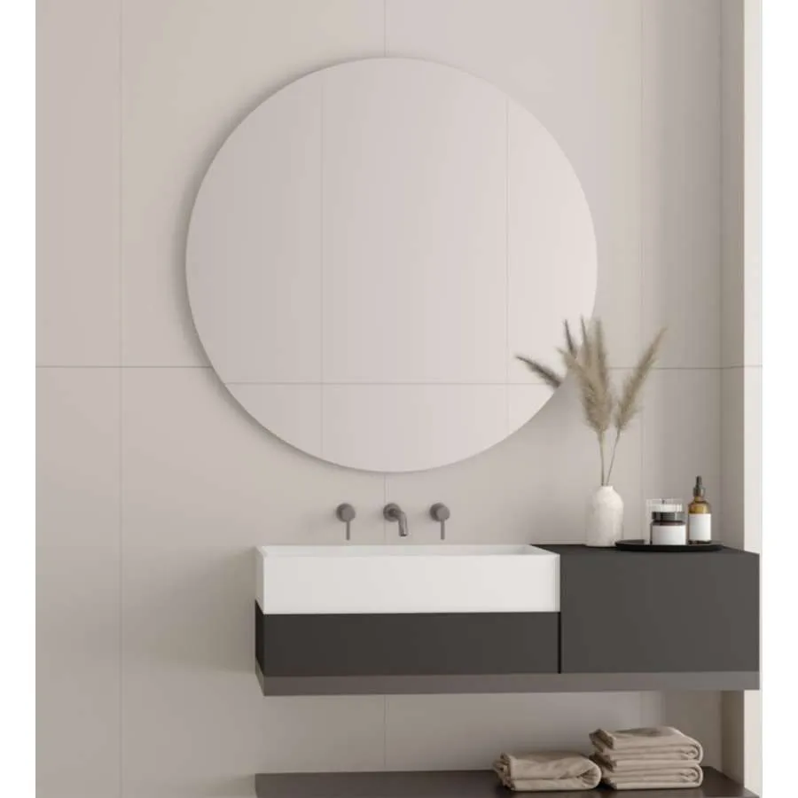 Organizador de Baño Espejo Cubik Luna Redondo 80Cm