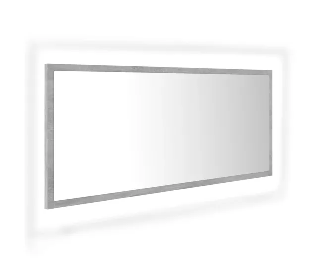 Organizador de Baño vidaXL Espejo de baño LED acrílico gris hormigón 100x8,5x37 cm