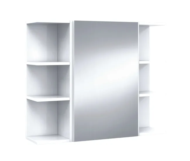 Pack Armario con Espejo + 2 Espejos Color Blanco Brillo baño Aseo Muebles almacenaje 65x80x21 cm
