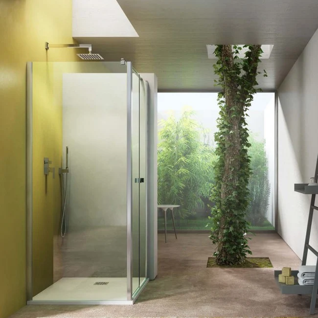 Parete fissa da 90 cm per porta doccia Saloon modello Ermes Cristallo Trasparente 6 mm