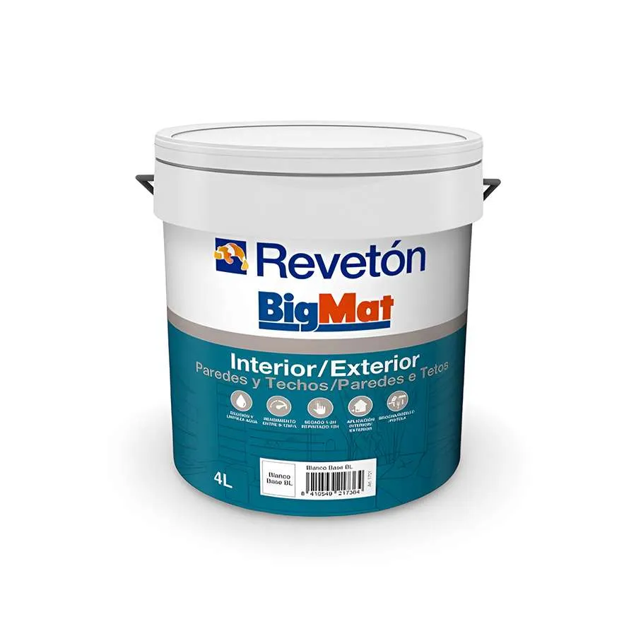Pintura PlÁStica Bm-Reveton Int/Ext Paredes-Techos Blanco 4L