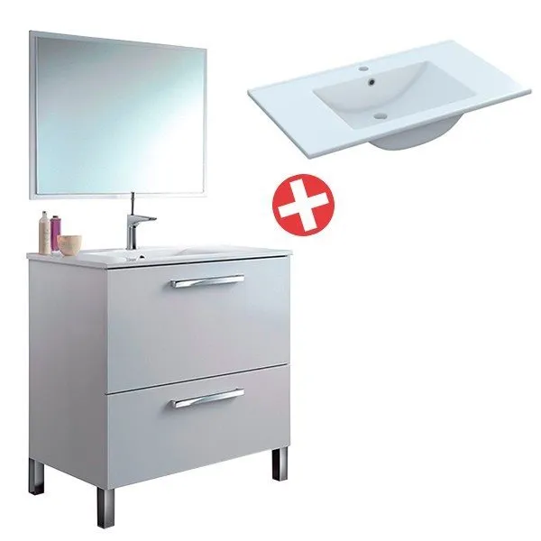 Portarrollos de Toilet Conjunto mueble lavabo + espejo Urban blanco