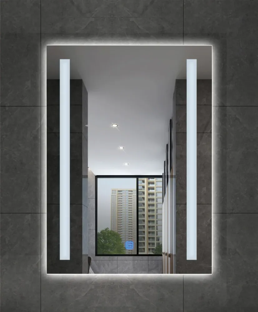 Premium de Lujo ESPEJO LED CUADRADO PLATEADO C/LUZ BLANCA 60*80CM