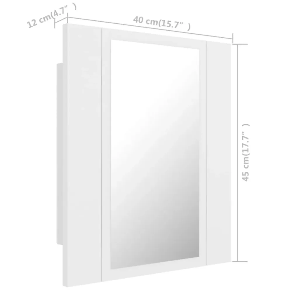 Resistente al Agua Armario de baño con espejo Rimini con luz LED 45x40x12 cm