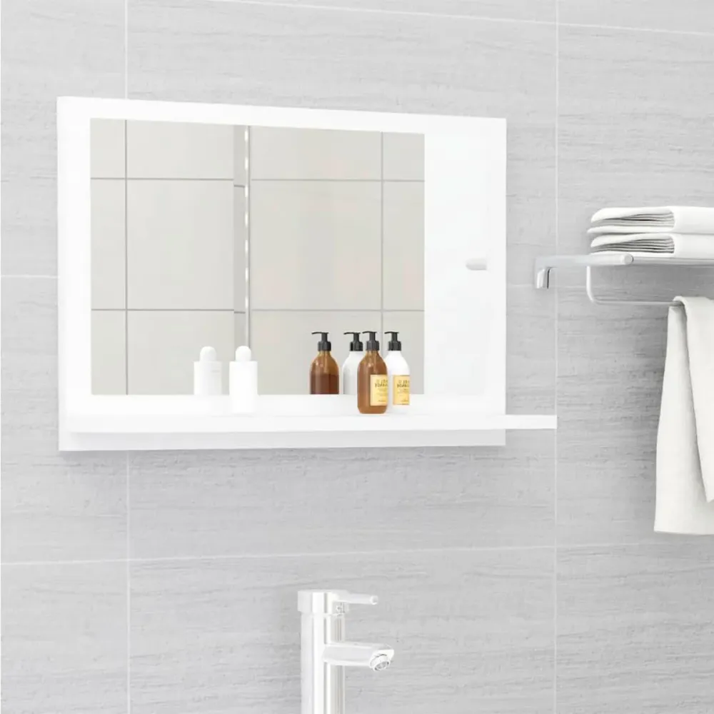 Resistente al Agua Espejo de baño madera con repisa 37x60x10,5 cm
