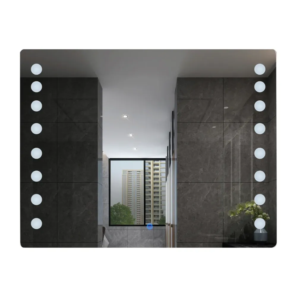 Resistente al Agua ESPEJO LED RECTANGULAR PLATEADO C/LUZ BLANCA 80*60CM