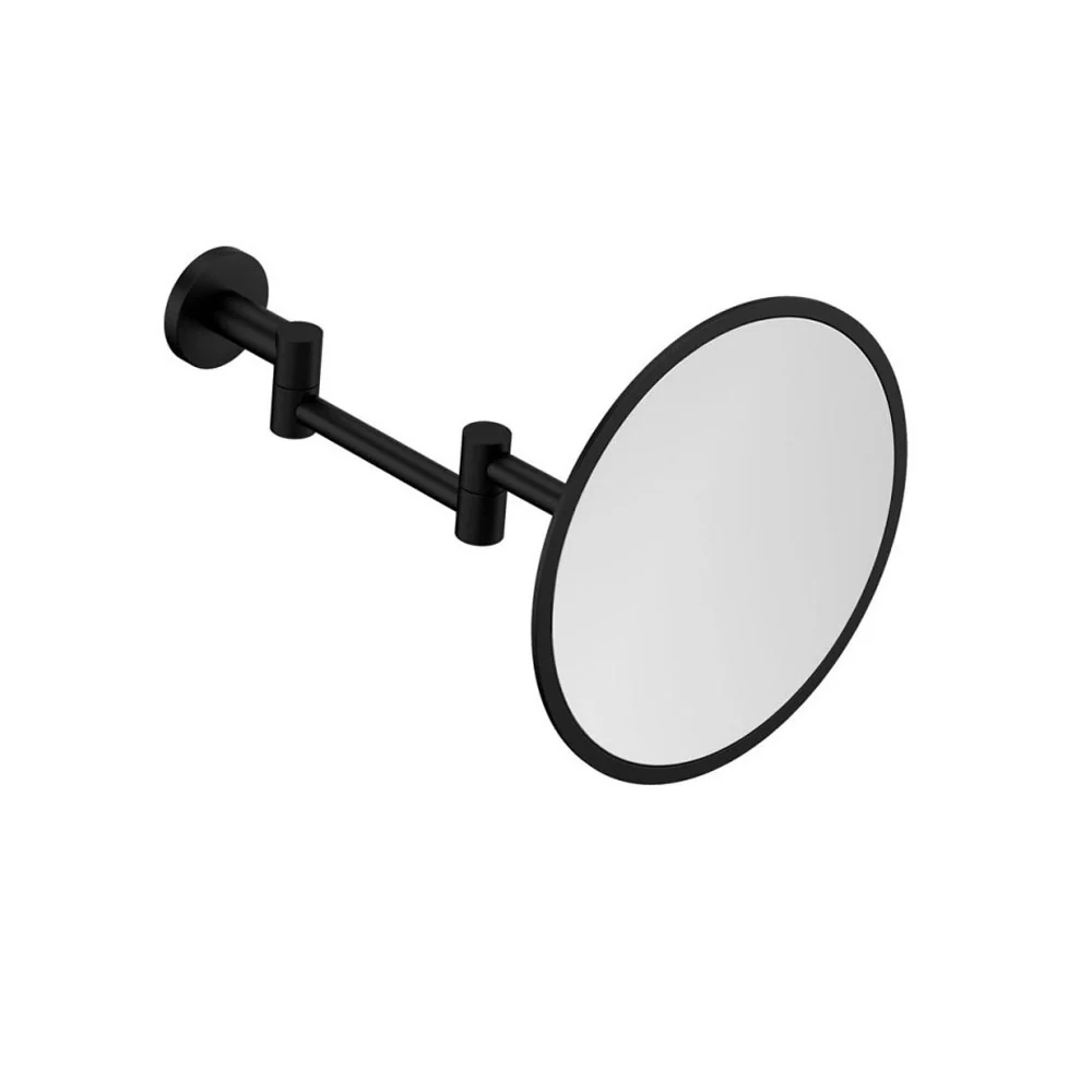 Specchio ingranditore muro con supporto ottone verniciato della collezione 'Architect s+' Cosmic - Nero satinato