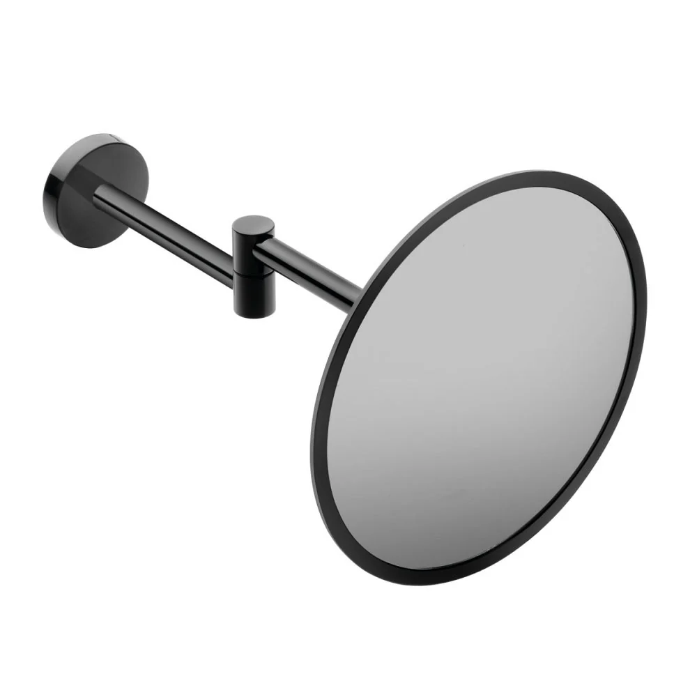 Specchio ingranditore muro ottone e plastica della collezione 'Black & White' Cosmic Nero lucido
