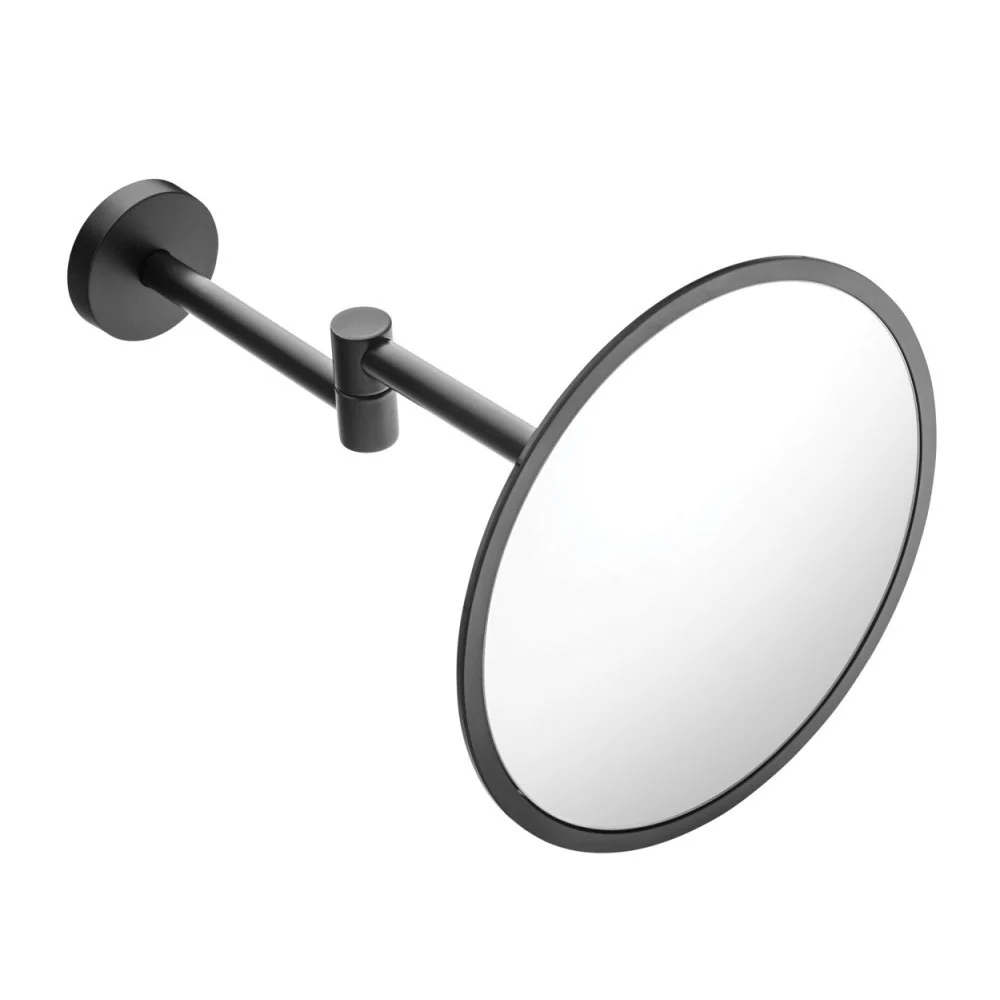Specchio ingranditore muro ottone e plastica della collezione 'Black & White' Cosmic - Nero satinato