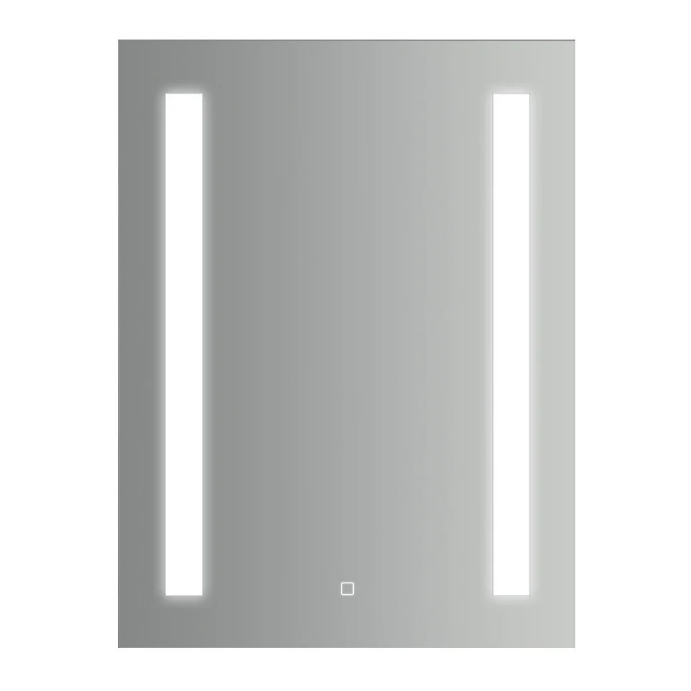 Specchio rettangolare con doppia striscia led laterale accensione touch 60x80h cm