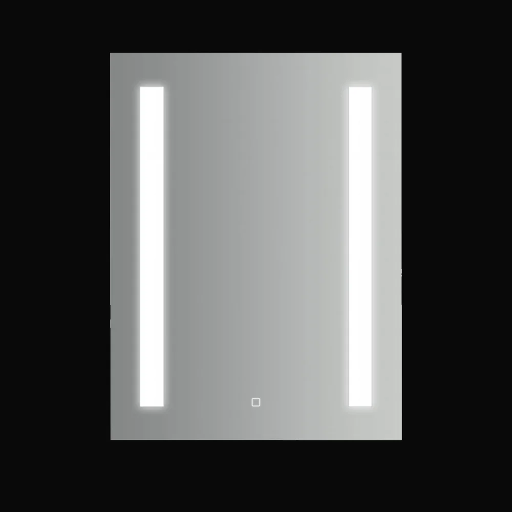 Specchio rettangolare con doppia striscia led laterale accensione touch 60x80h cm