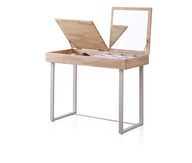 Tocador con espejo Pretty Roble Nordish - Blanco 100 x 76 x 50 cm