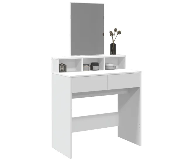 vidaXL Tocador con espejo blanco 80x41x144,5 cm