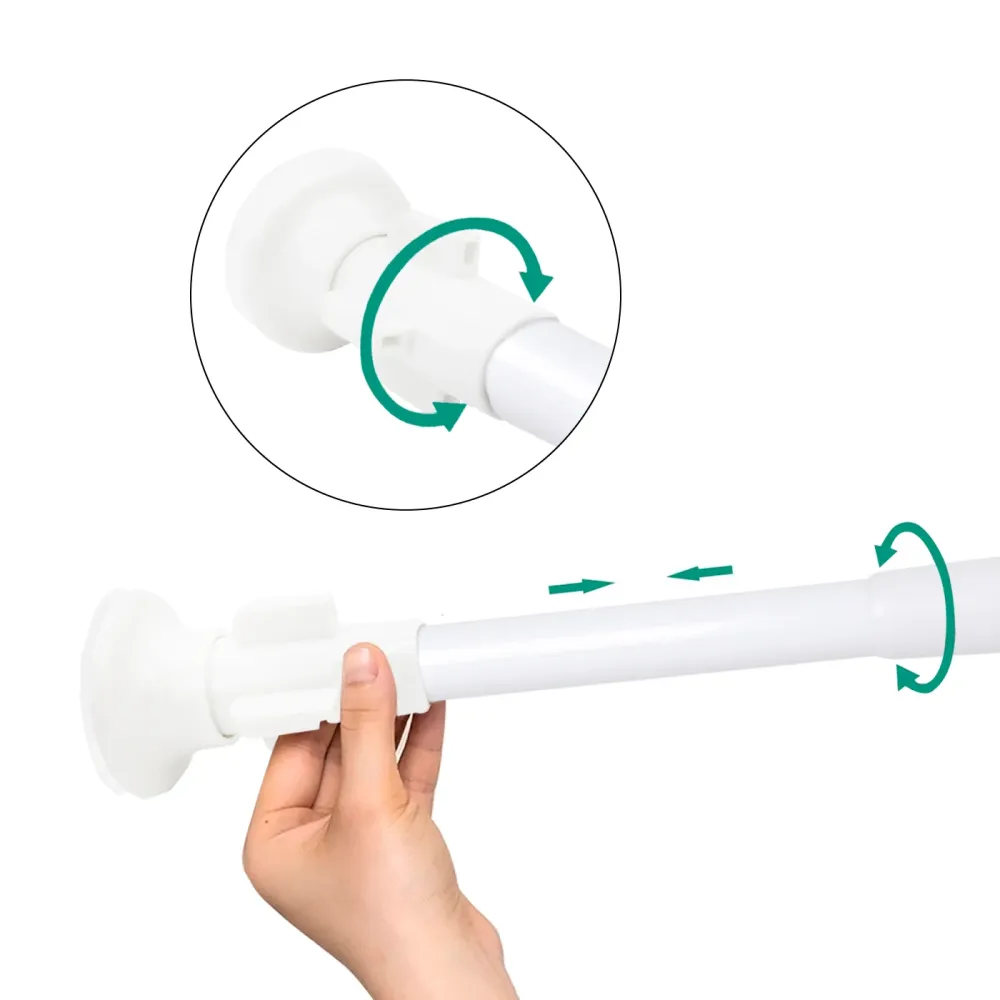 Barra extensible para ropero y cortina de ducha - 110 200 cm Blanco