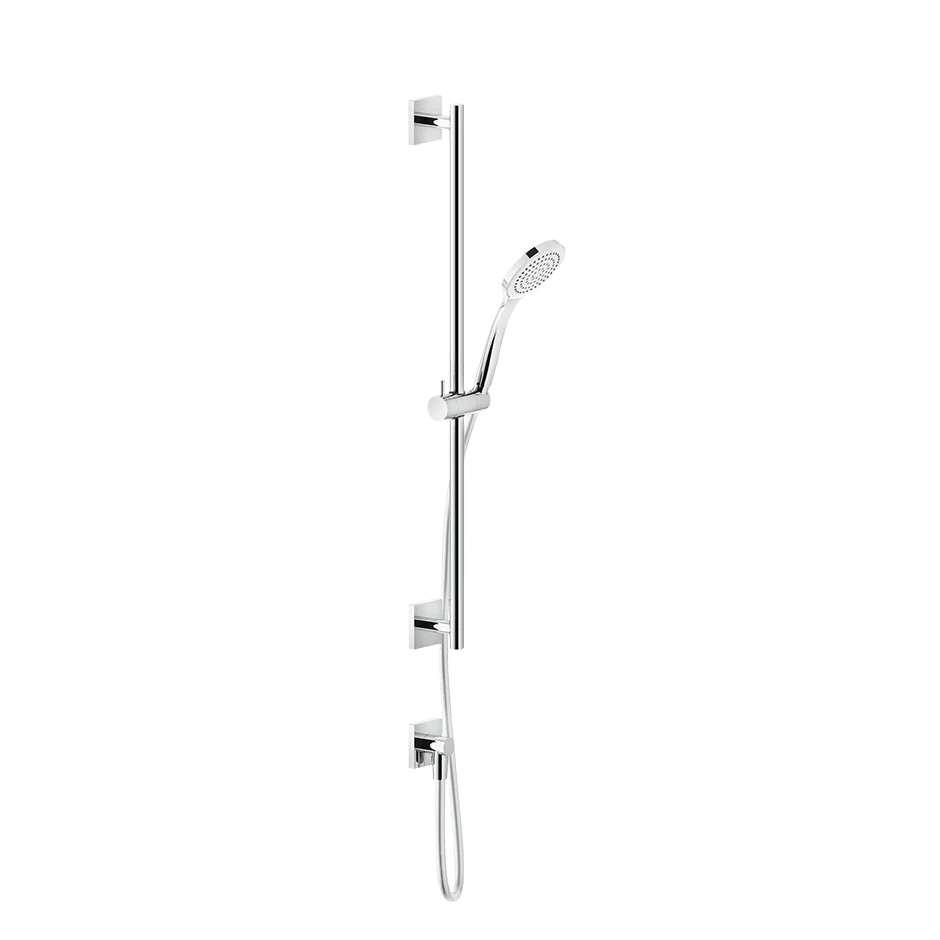 Barre De Douche Gessi Rilievo Complète Avec Douchette Anticalcaire Flexibles 150 M Et Sortie Murale Coudée Métal Noir Pvd...