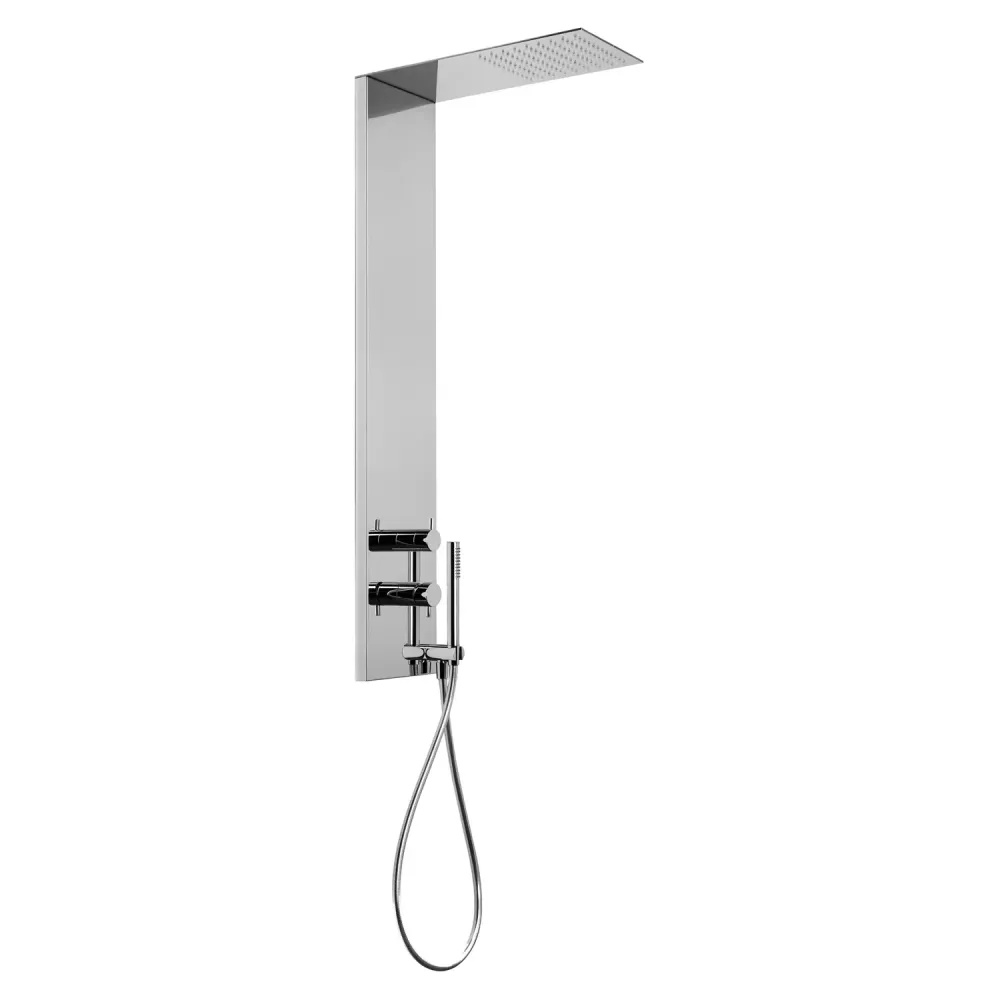 Colonna doccia Beta Acciaio Inox con deviatore 2 uscite, Paffoni - Cromato
