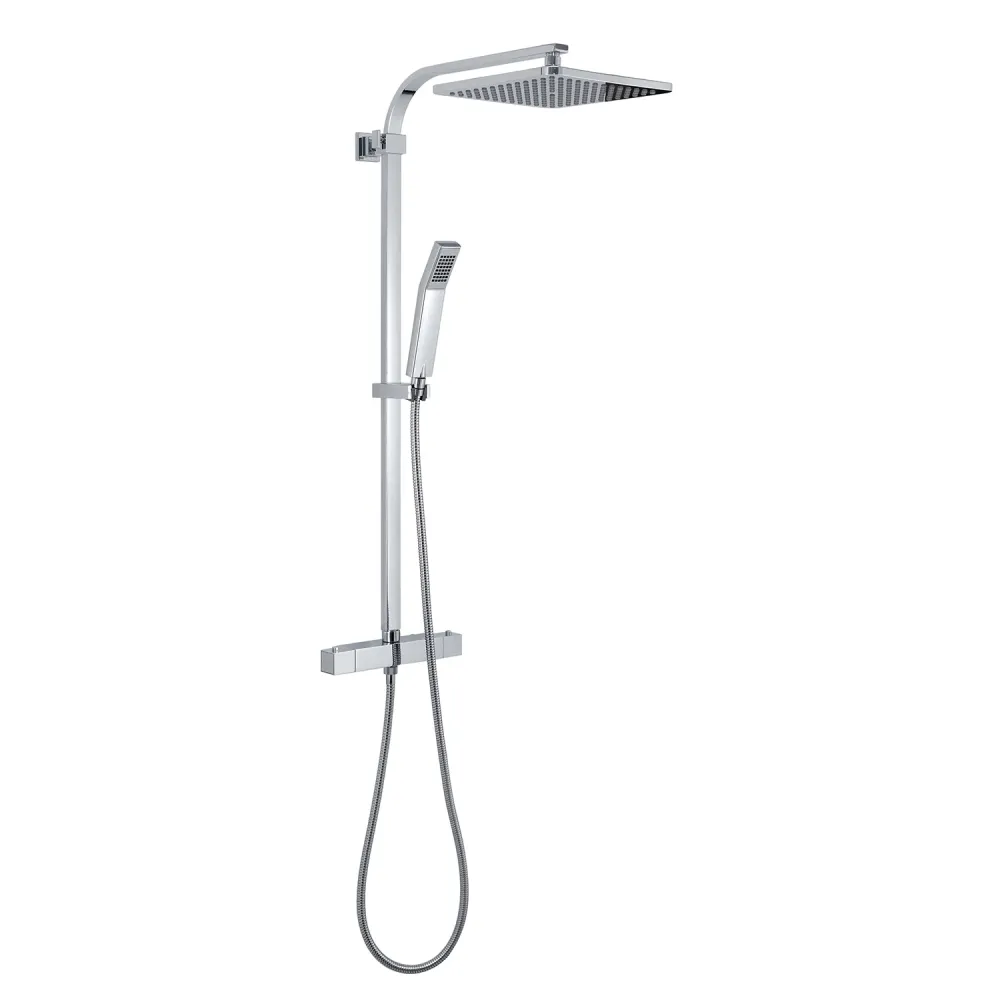 Colonna doccia estensibile con soffione quadrato e doccetta modello Star Mix 01 di Gedy - Cromato