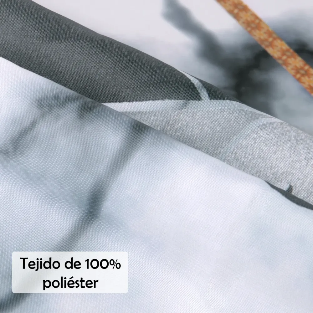 Cortina de Baño Impermeable, Anti moho- Hojas