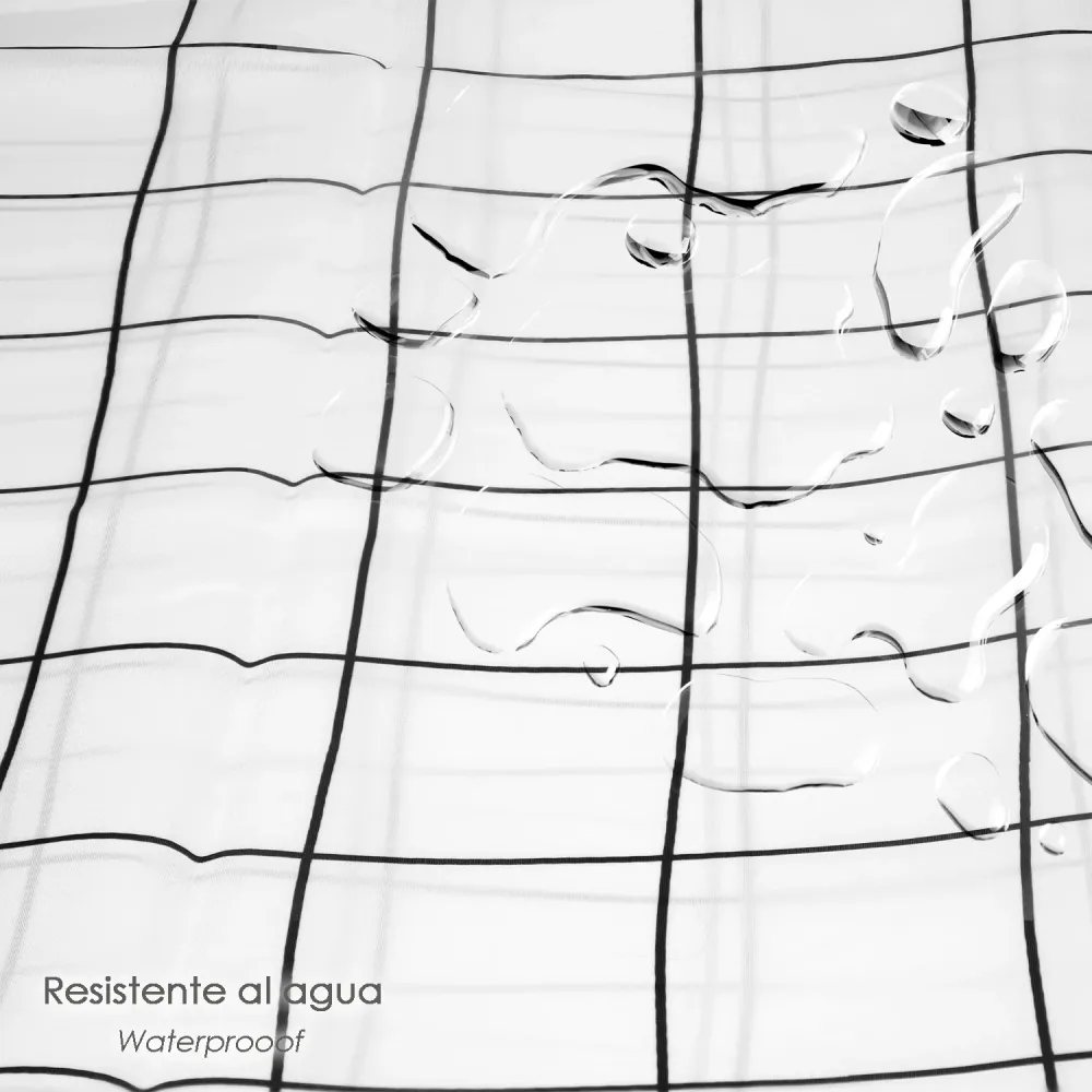Cortina Ducha Cuadros 180x200 cm. Impermeable