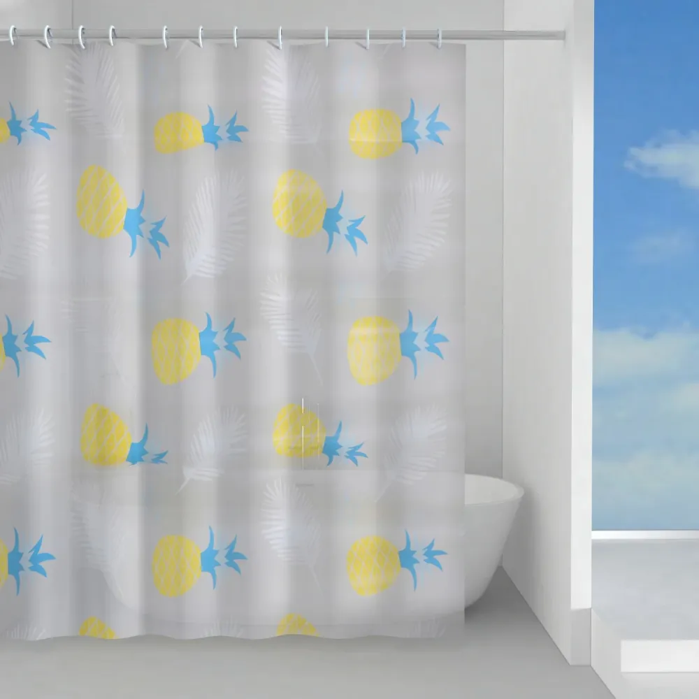 Cortina de ducha en Peva 120x200 cm modelo Tropical de Gedy - Azul y Amarillo