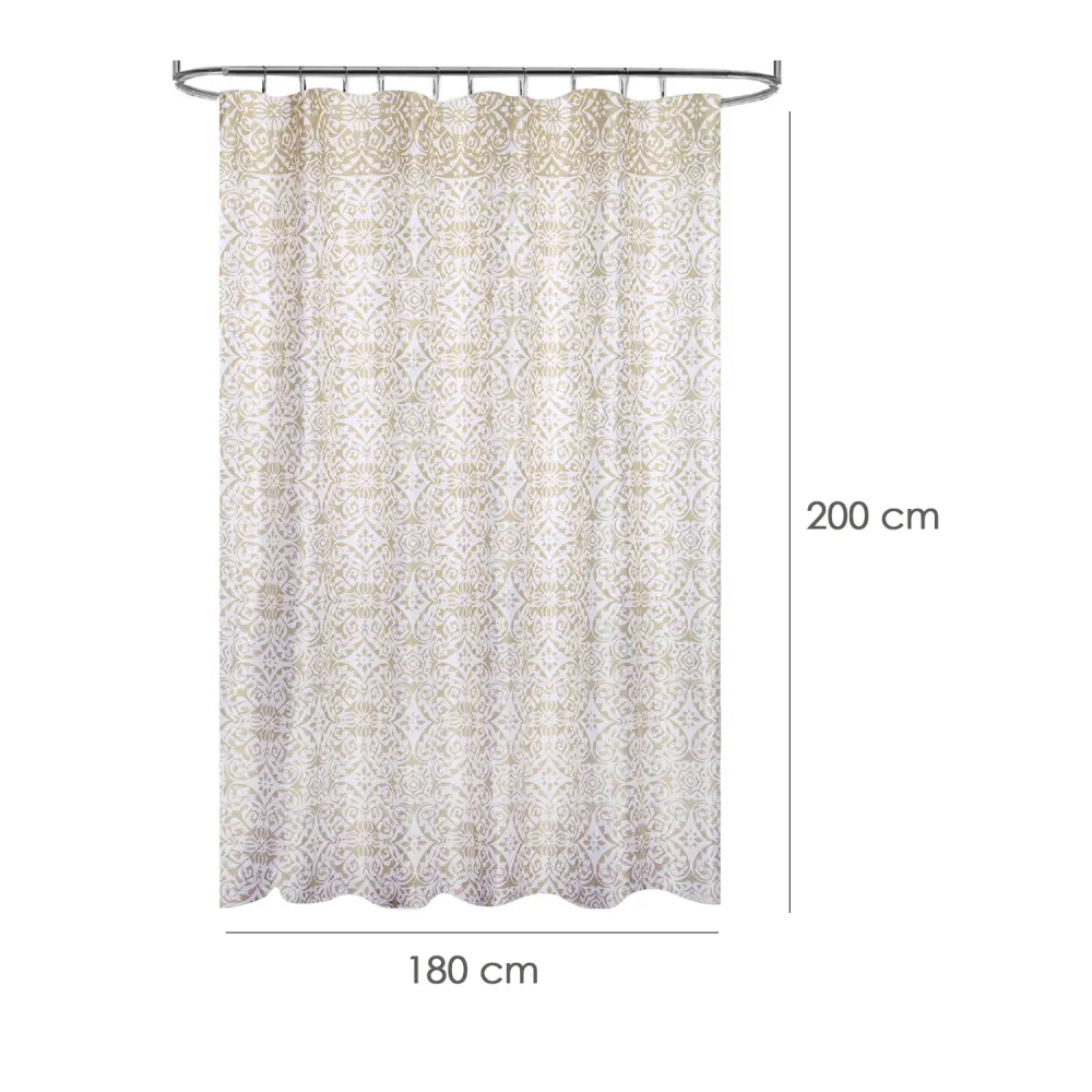 Cortina Ducha Tela Geometria Rosoni 180 x 200 cm. Cortina baño, Cortina Tela Impermeable Con Anillas