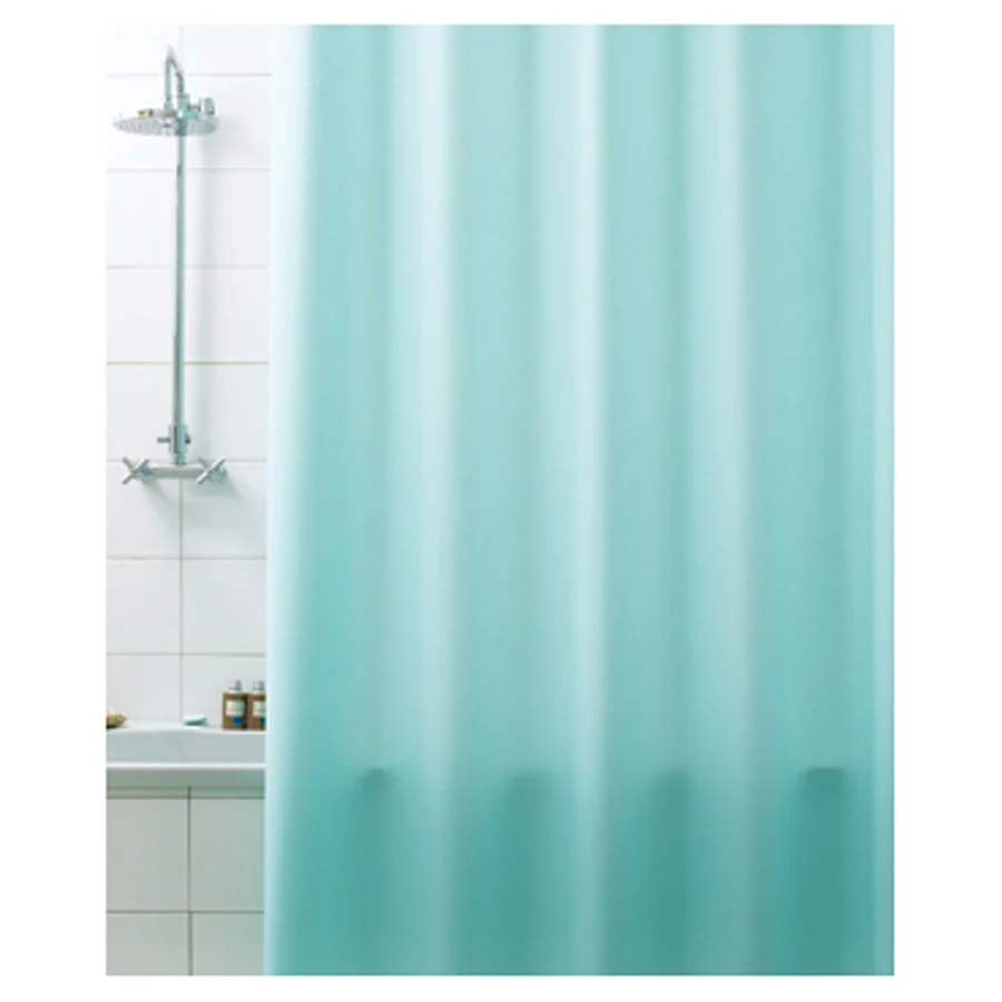 Cortina de ducha de vinilo 100% PVC reciclable. Color Verde Agua Dimensiones cm 180x200h
