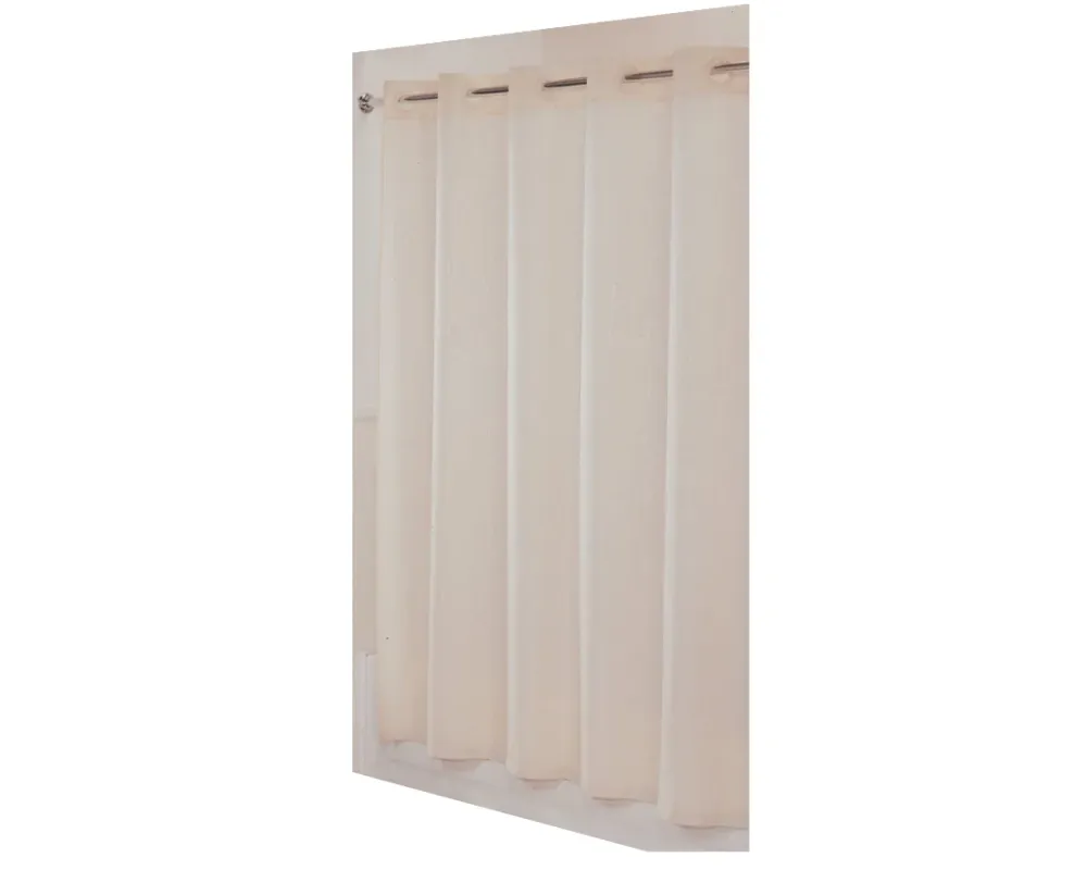 Cortina Para Baño Hookless Anillos Flexibles Hotel Marfil