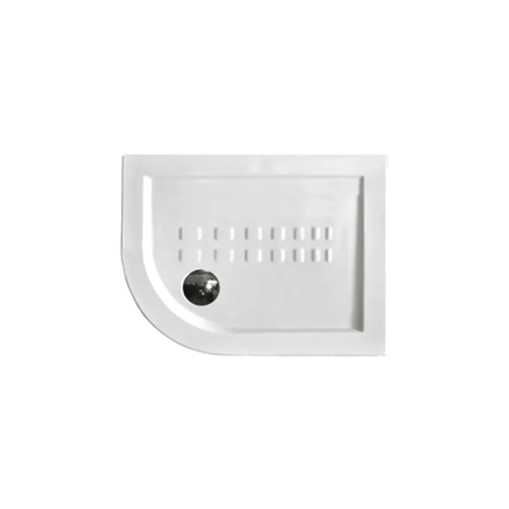 Piatto doccia angolare Althea Ito cm 90x72 ceramica bianca foro diametro cm 8,5 spessore cm 5,5 - Curva Sinistra
