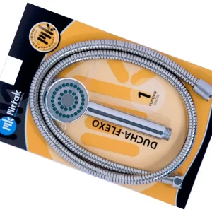 B-17034 KIT DUCHA TER MANGO + FLEXO PVC CROMO MIRT para Ahorrar Espacio