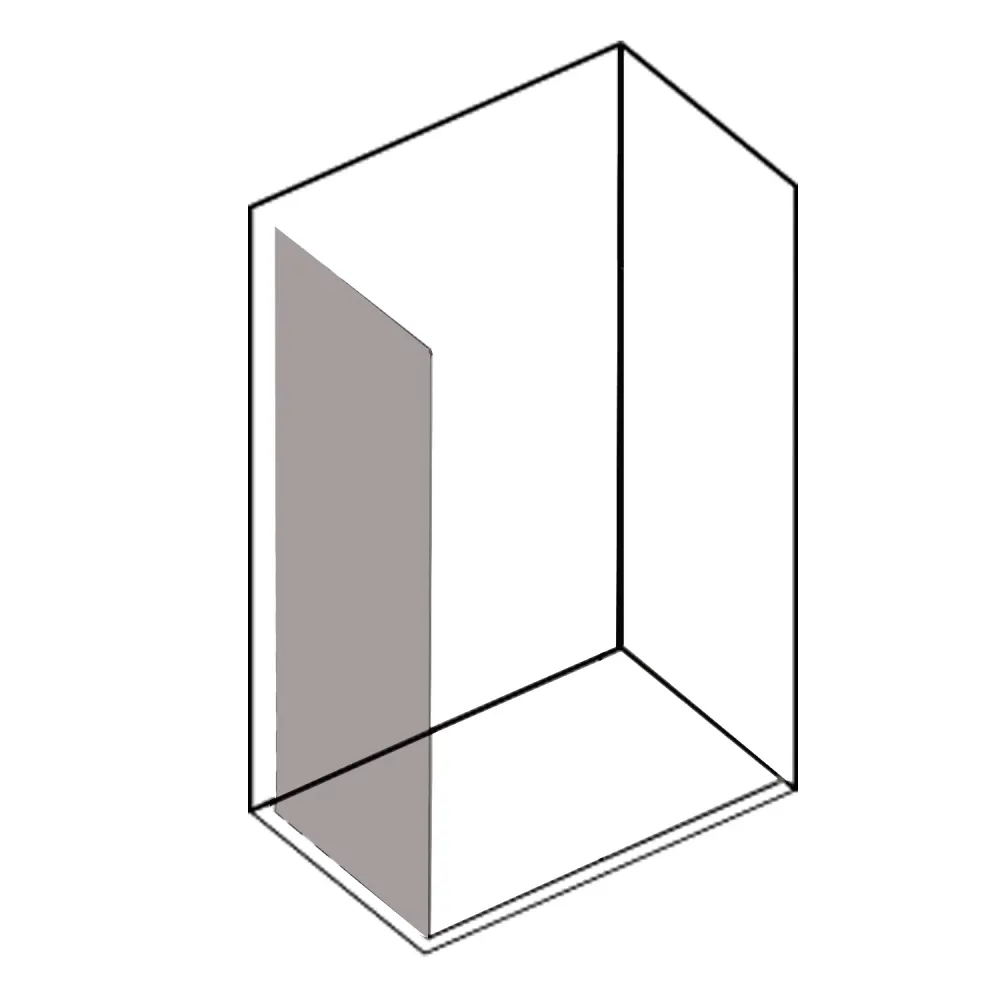 Canasta de Baño Mampara fija de 70 cm para puerta de ducha saloon modelo Ermes serigrafiado en cristal de 6 mm