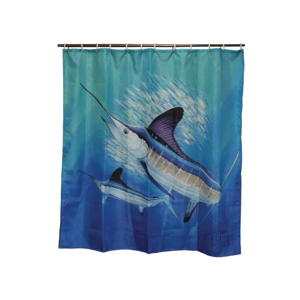 Cortina de ducha Guy Harvey Marlin. Modelo 764 con Ventosa