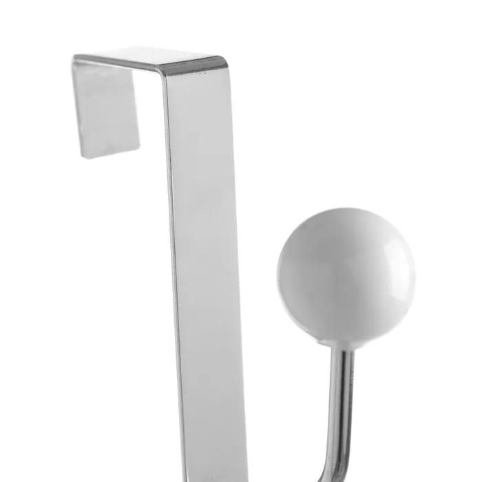 Percha puerta 2 ganchos acero cromado 2,80 x 10,50 x 7,50 cm