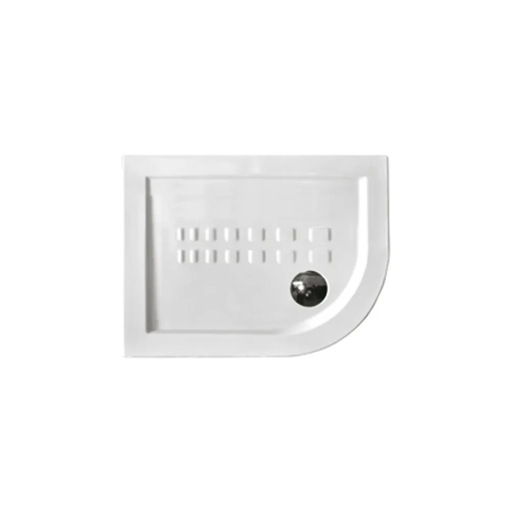 Piatto doccia angolare Althea Ito cm 90x72 ceramica bianca foro diametro cm 8,5 spessore cm 5,5 - Curva Destra