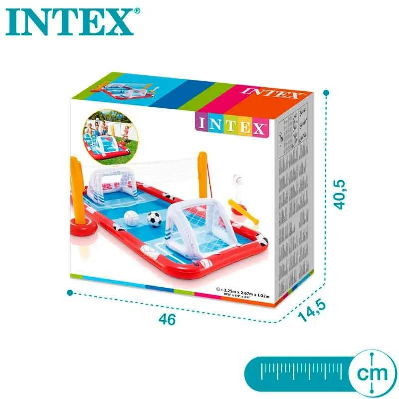 Centro de juegos hinchable Intex 470L con accesorios deportivos +3A arcoíris 102x325x267 cm