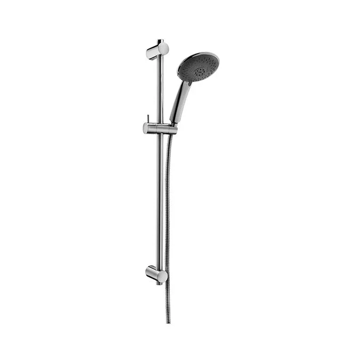 Juego corredero con barra para ducha con mezclador empotrado Red en latón cromado y toma de agua redonda en pared Paffoni