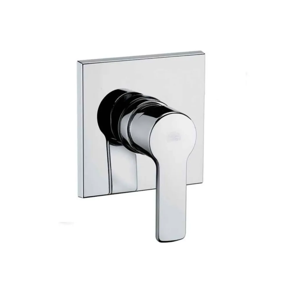 Juego corredero con barra para ducha con mezclador empotrado Red en latón cromado y toma de agua redonda en pared Paffoni