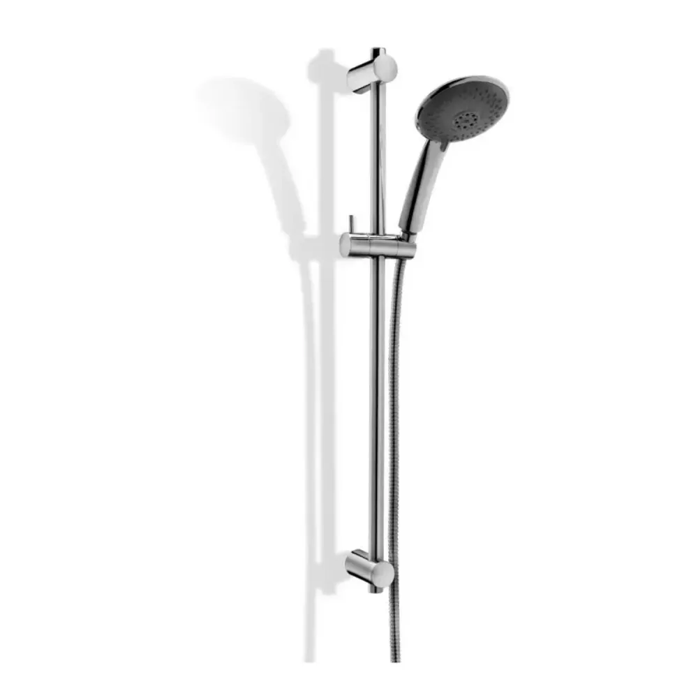 Juego corredero con barra para ducha, mezclador empotrado 1 salida y toma de agua en pared Paffoni