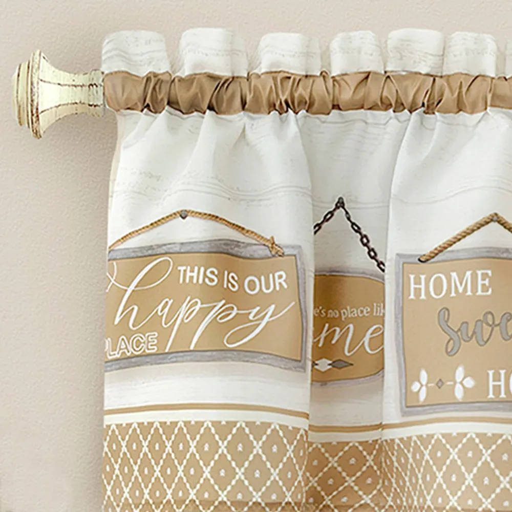 Juego de cortinas para ventana Actual Farmhouse Tier and Valance - 58x36 - Tan