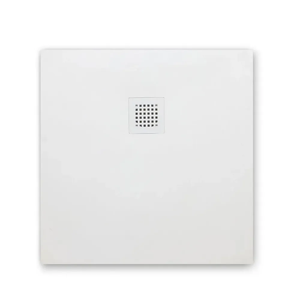 Piatto doccia resina 70x70 cm effetto Pietra serie Mirage - Bianco