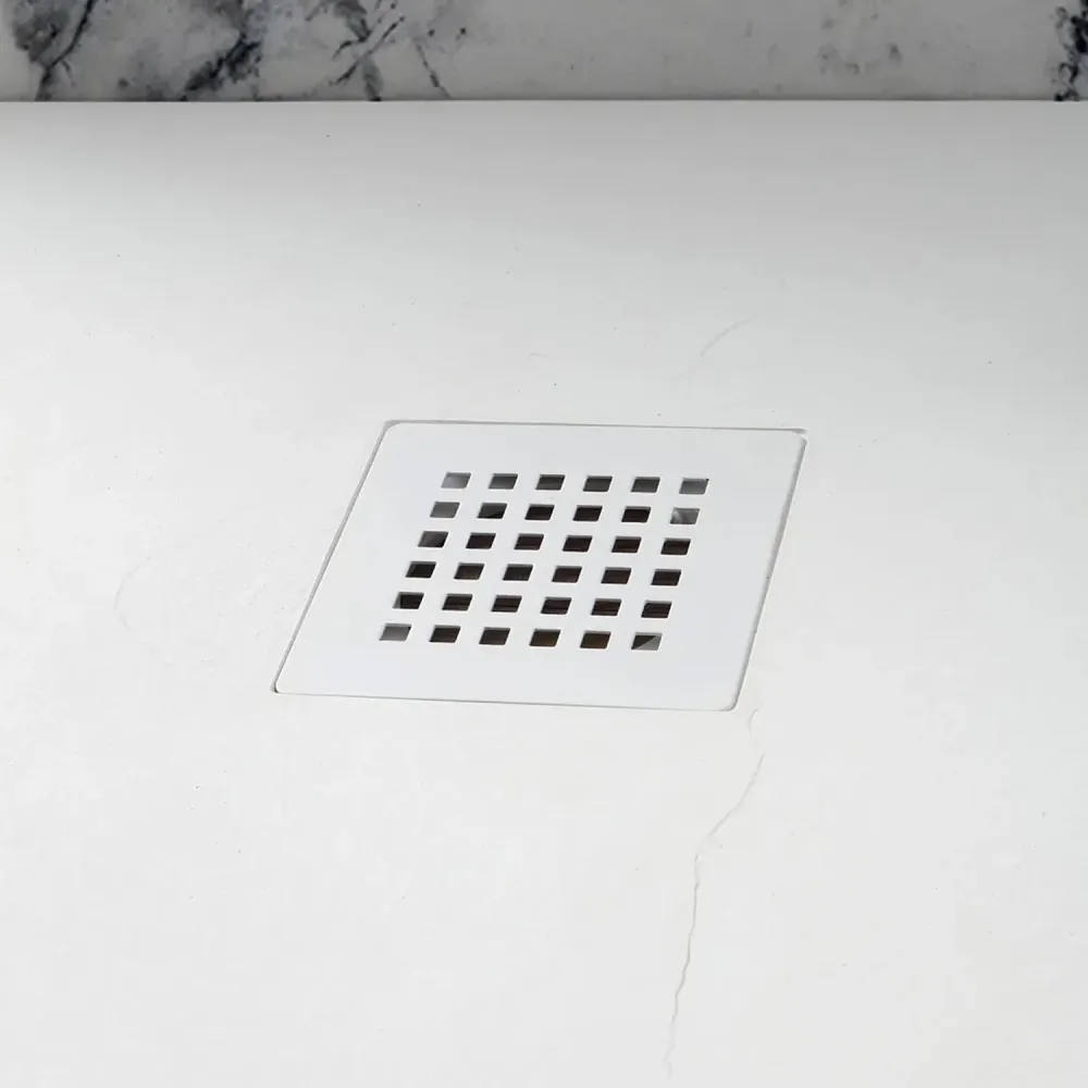 Piatto doccia resina 70x70 cm effetto Pietra serie Mirage - Bianco