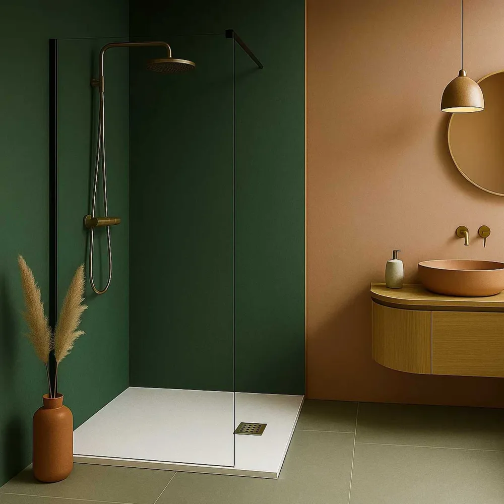Plato de ducha en mineralmármol natural modelo Lythos 80x120 cm blanco