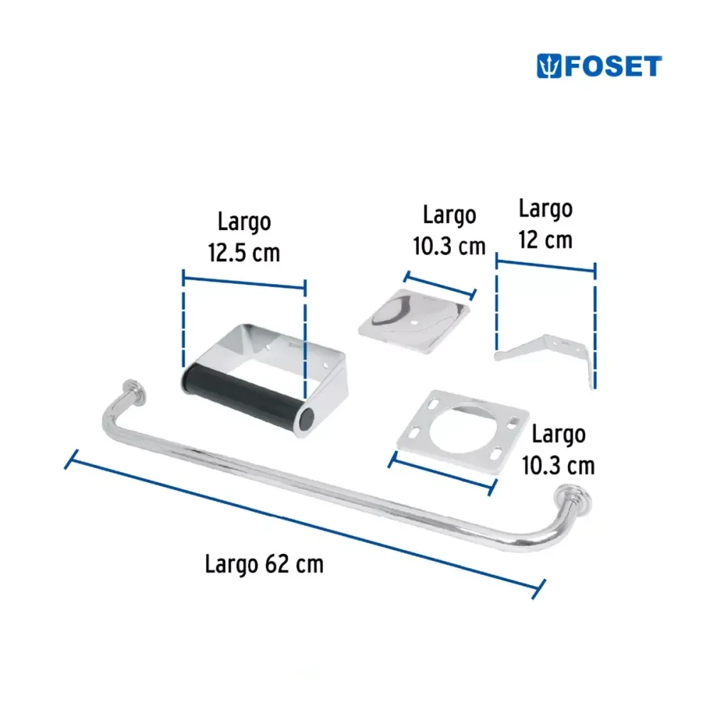 Con Certificación CE Juego de 5 accesorios para baño de acero inoxidable, esencial FOSET -800