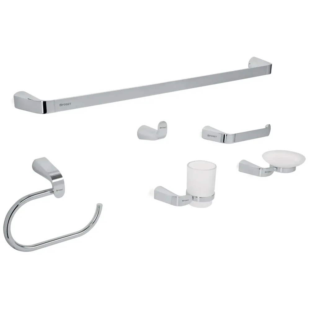 Con Certificación CE Juego de 6 accesorios para baño acabado cromo, riviera