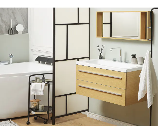 Conjunto de muebles de baño beis ALMERIA Acero Cromado