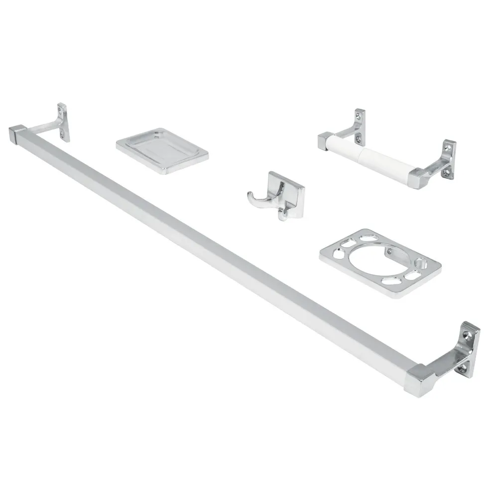 Gancho de Ducha Juego accesorios para baño, 5 piezas, Foset Esencial