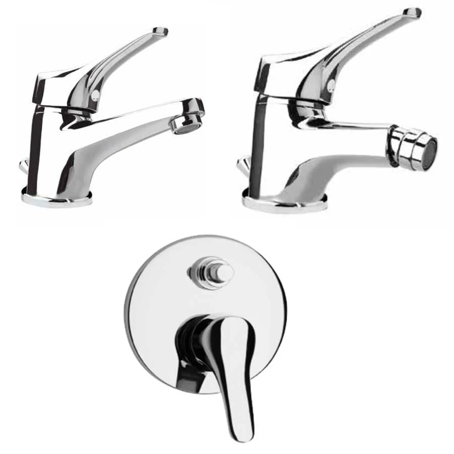 Gancho de Ducha Juego de mezcladores de baño para lavabo, bidé y ducha con desviador Derby cartucho cerámico de Argo Rubin...